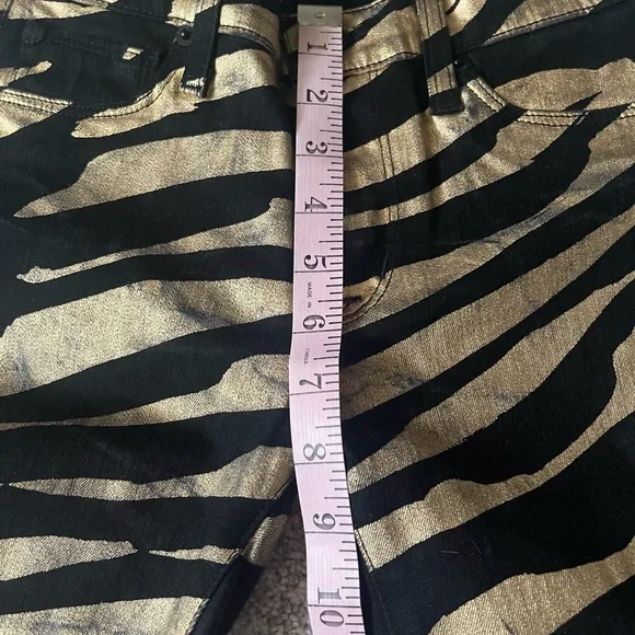 Hudson Nico Black & Gold Zebra Print Jeans Size 24 - Picture 9 of 12
